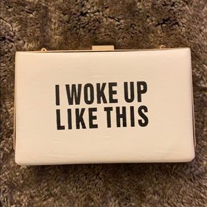 “Woke Up Like This” Clutch - chain strap missing